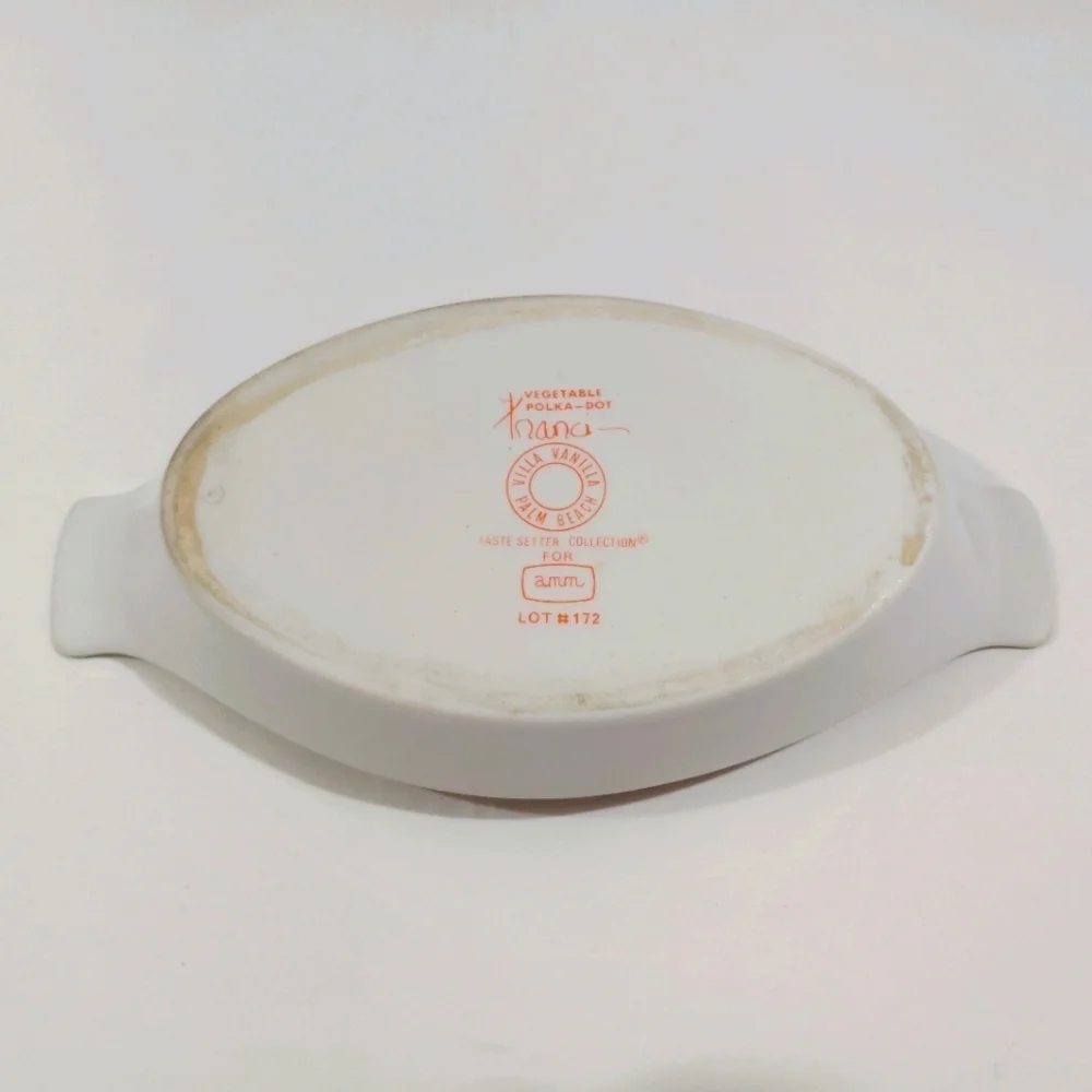 Vintage Franci Vegetable Polkadot Side Dishes Villa Vanilla Taste Setter